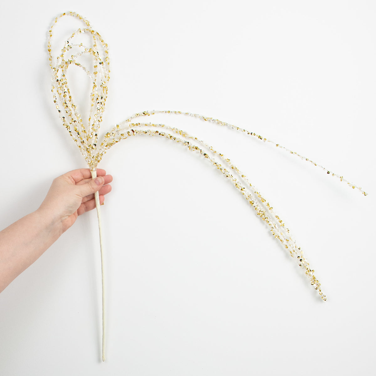36" Sequin Loop Spray: Iridescent & Gold detail photo 3