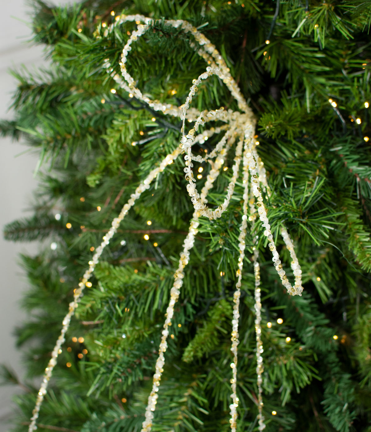 36" Sequin Loop Spray: Iridescent & Gold detail photo 5