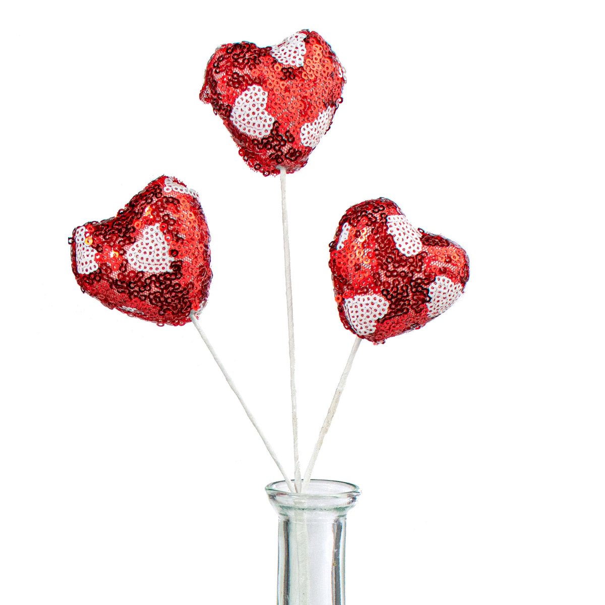 11" Sequin Valentine Heart Pick: Red Item Number: 40044-RD