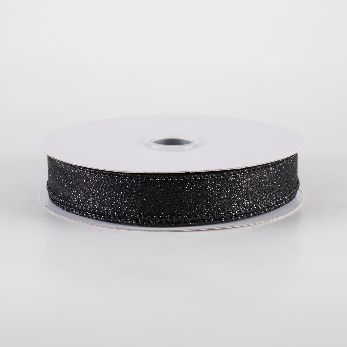 5/8" Shimmer Glitter Ribbon: Black (10 Yards)