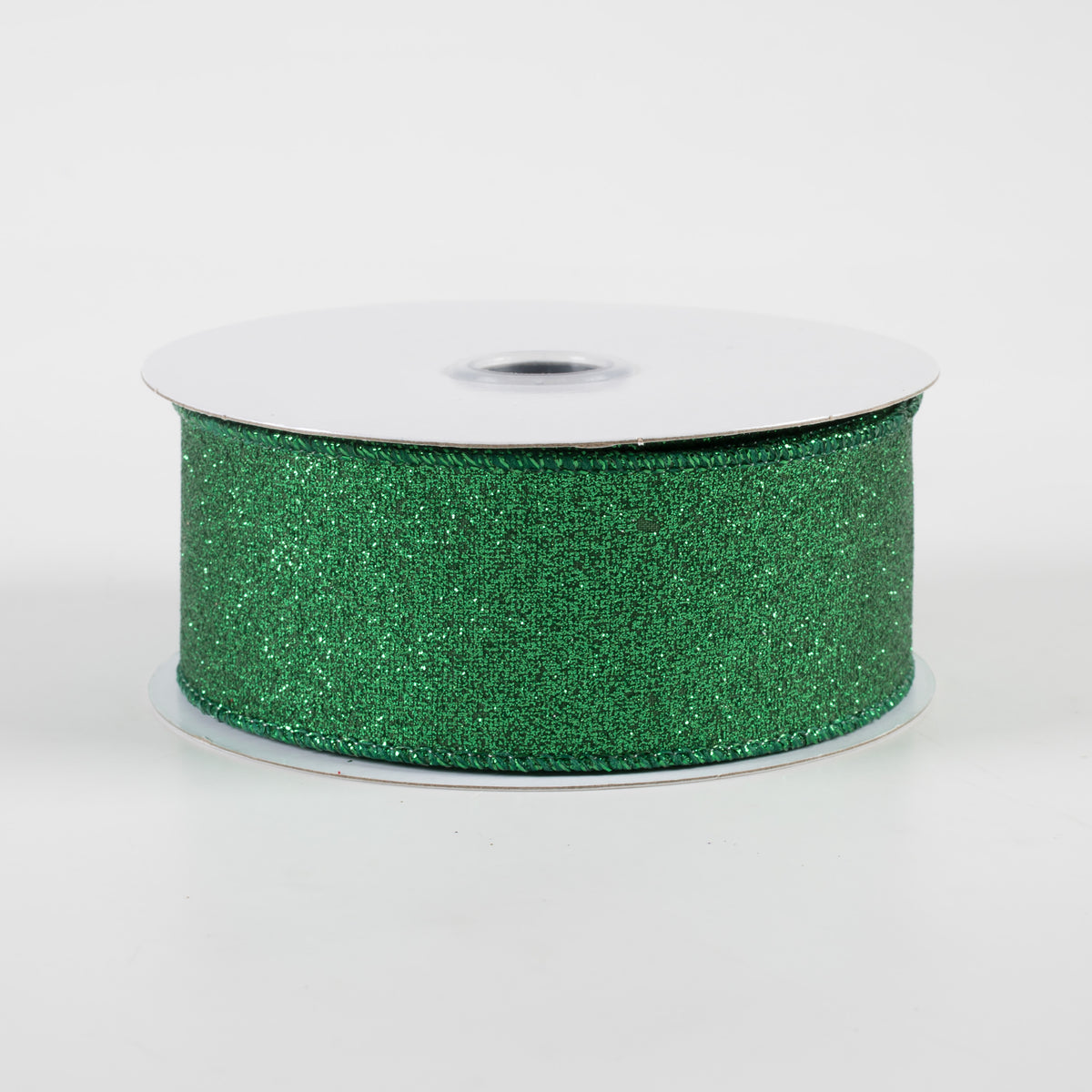 1.5" Shimmer Glitter Ribbon: Emerald Green (10 Yards)