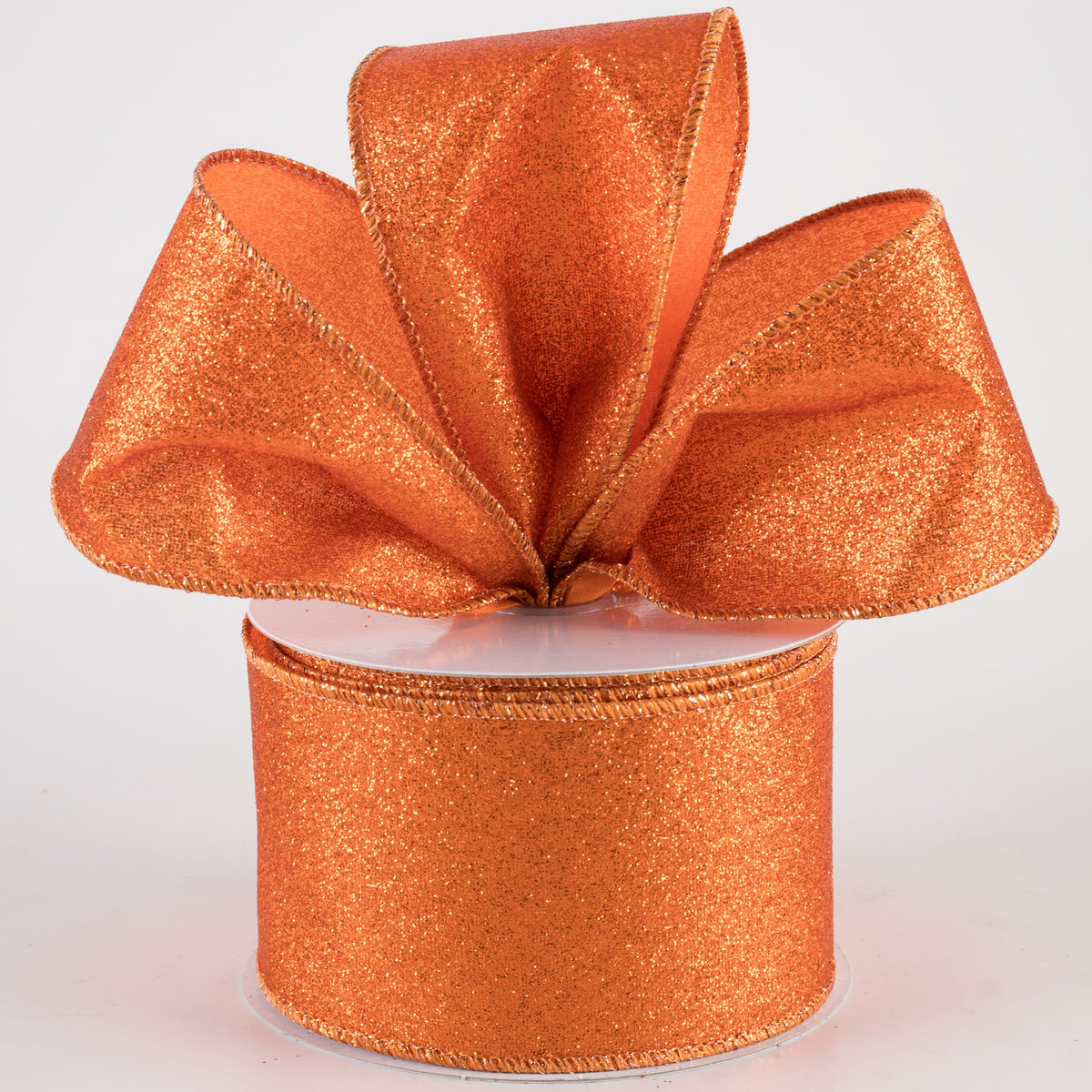 2.5" Shimmer Glitter Ribbon: Orange (10 Yards) Lifestyle Photo