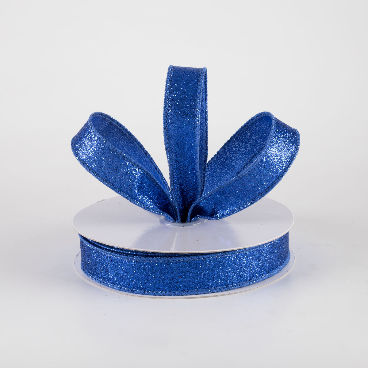 5/8" Shimmer Glitter Ribbon: Royal Blue (10 Yards) Lifestyle Photo