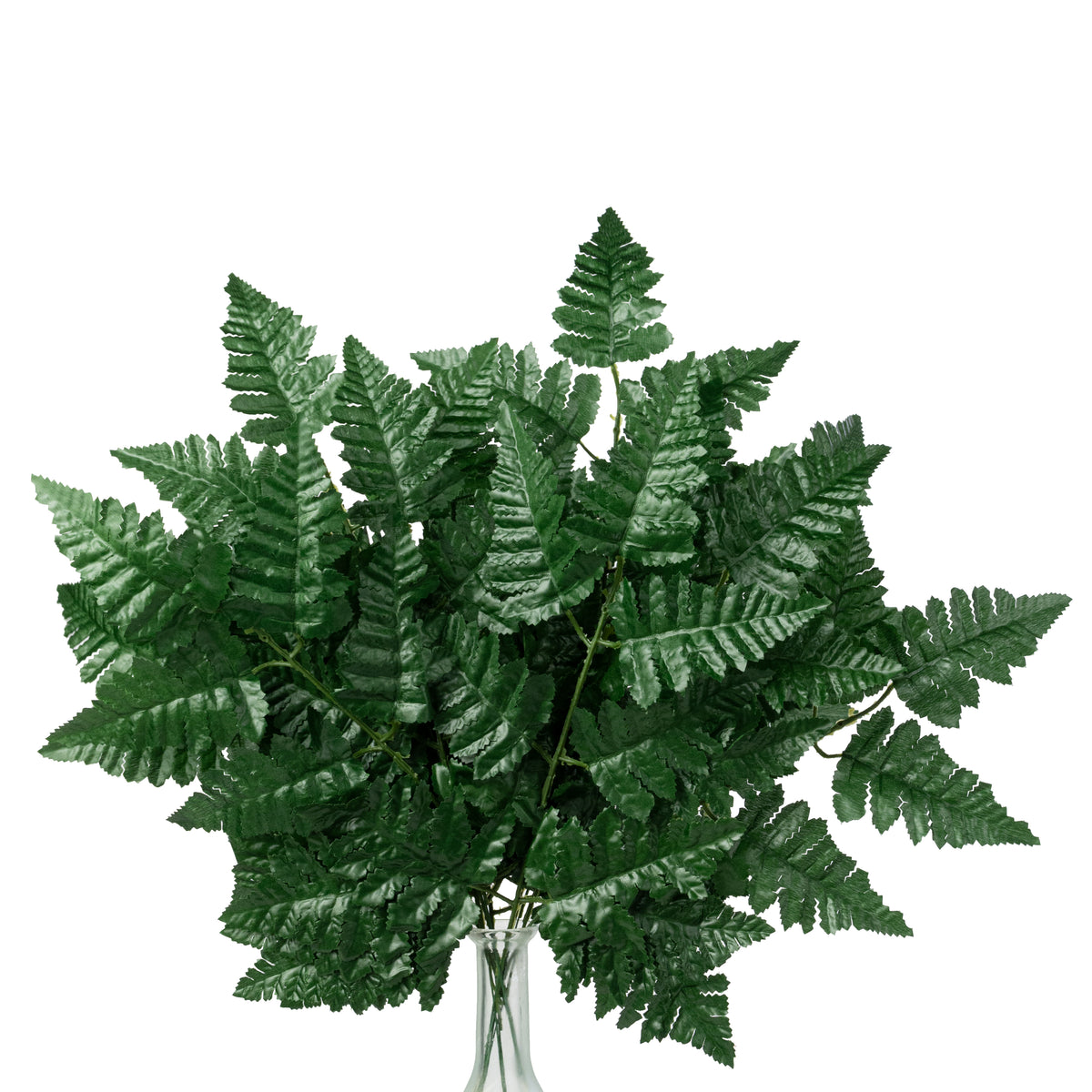 16" Silk Leather Leaf Fern Stems (12) Item Number: 13053GN
