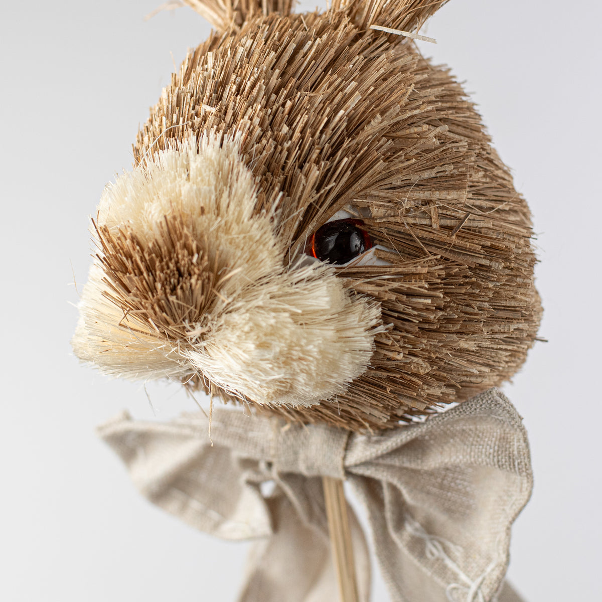 21" Sisal Bunny Head with Bow Pick: Cream Lifestyle Photo