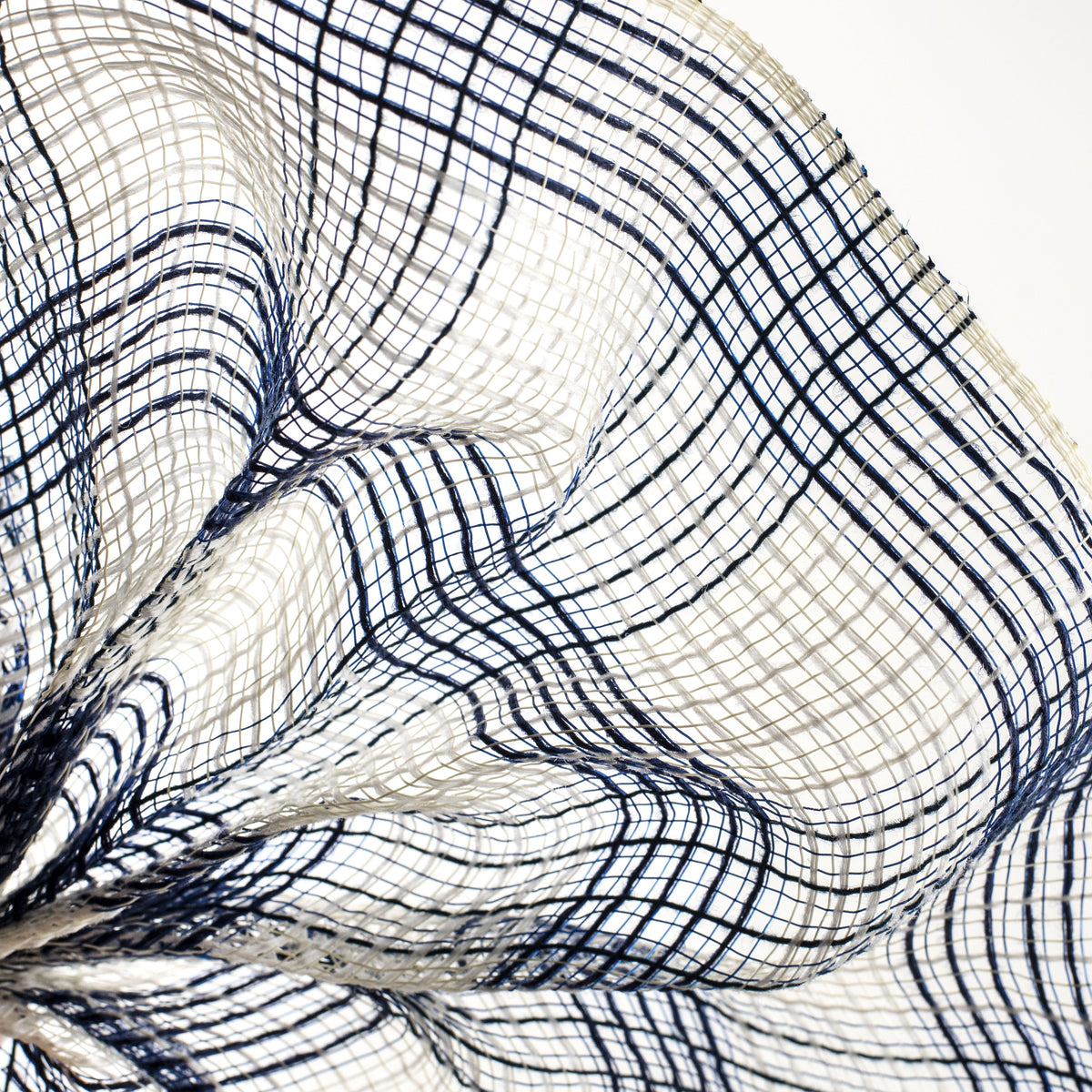 10" Small Check Fabric Mesh: Navy & Cream Lifestyle Photo