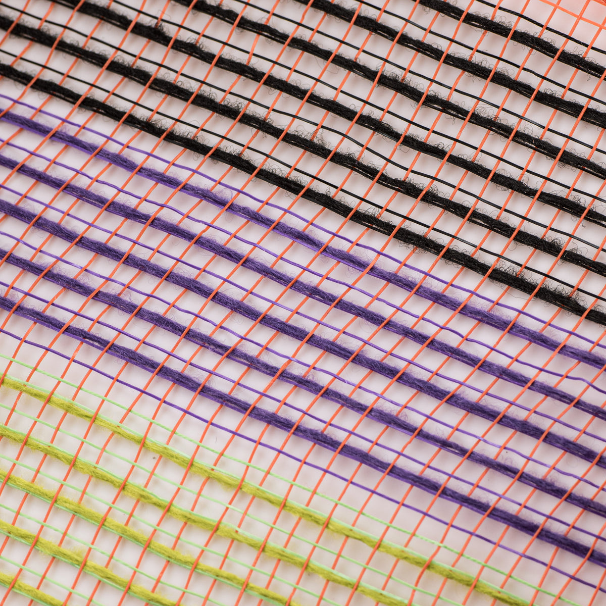 10" Small Stripe Fabric Mesh: Orange, Black, Fresh Green, Purple detail photo 3