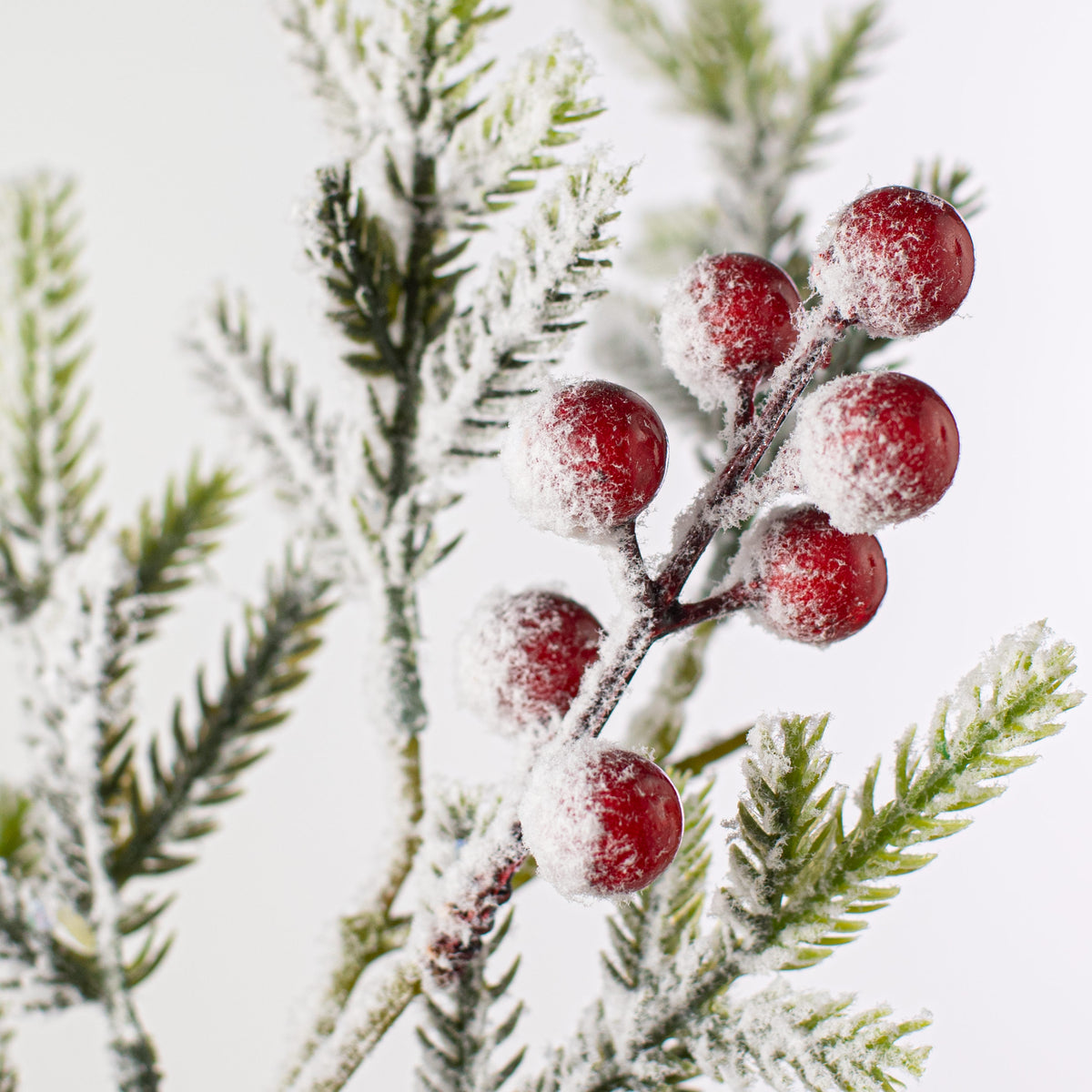 34" Snow Berry Pine Spray: Red, White, Green Lifestyle Photo