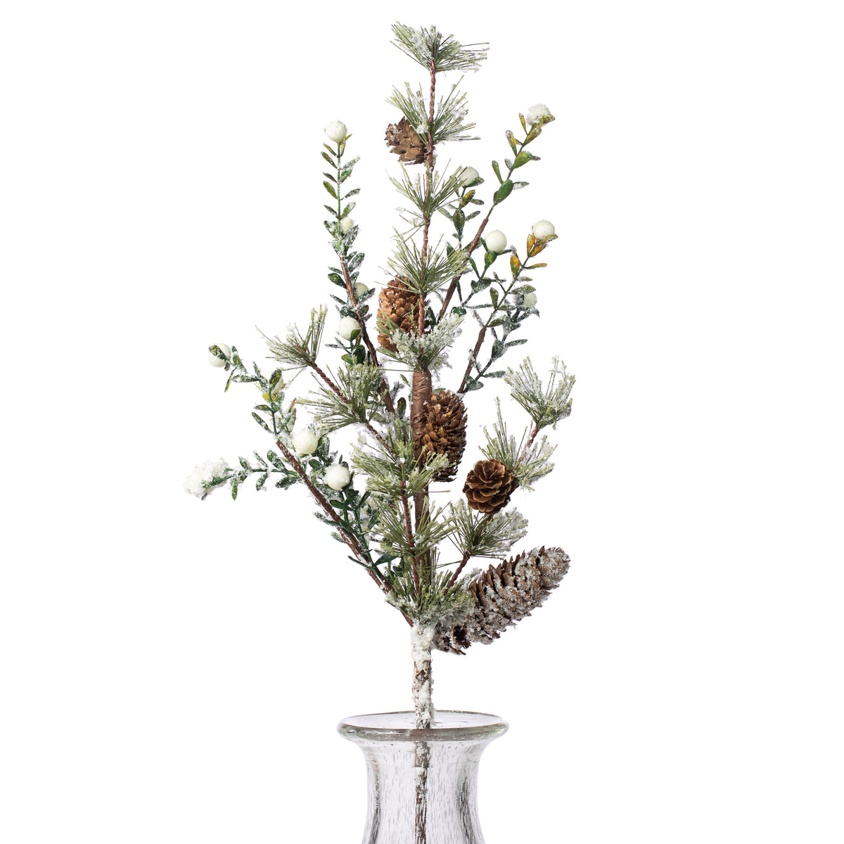 20" Snow Berry & Pine Spray: White Item Number: 2827127WH