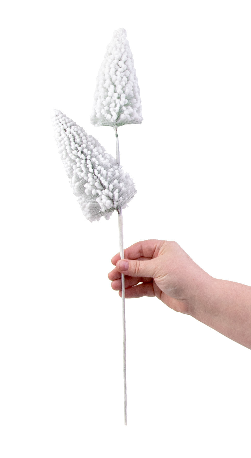 20" Snow Flocked Bottle Brush Fishline Tree Spray detail photo 3
