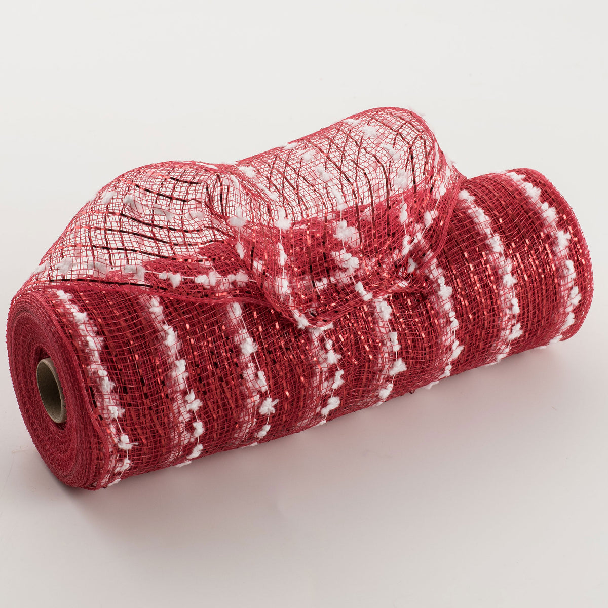 10" Snowball Deco Mesh: Red (10 Yards) Item Number: XB94610-12