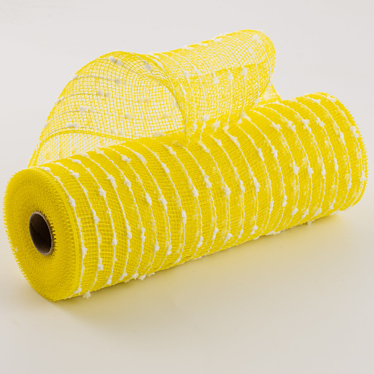 10" Snowball Deco Mesh: Yellow & White (10 Yards) Item Number: RY820279