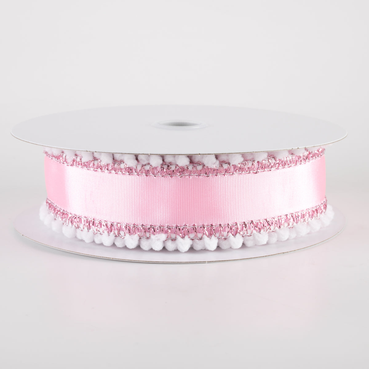 1.5" Snowball Edge Ribbed Satin Ribbon: Pink (10 Yards)