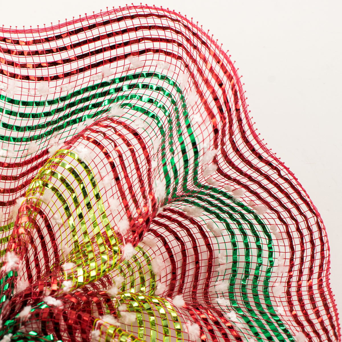 10" Snowball Metallic Stripe Mesh: Red, Lime, Emerald Lifestyle Photo