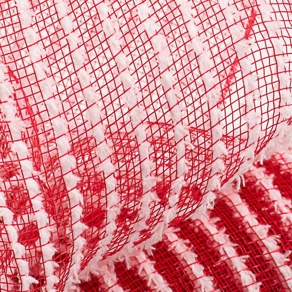10" Snowdrift Deco Mesh: Red Foil & White Lifestyle Photo