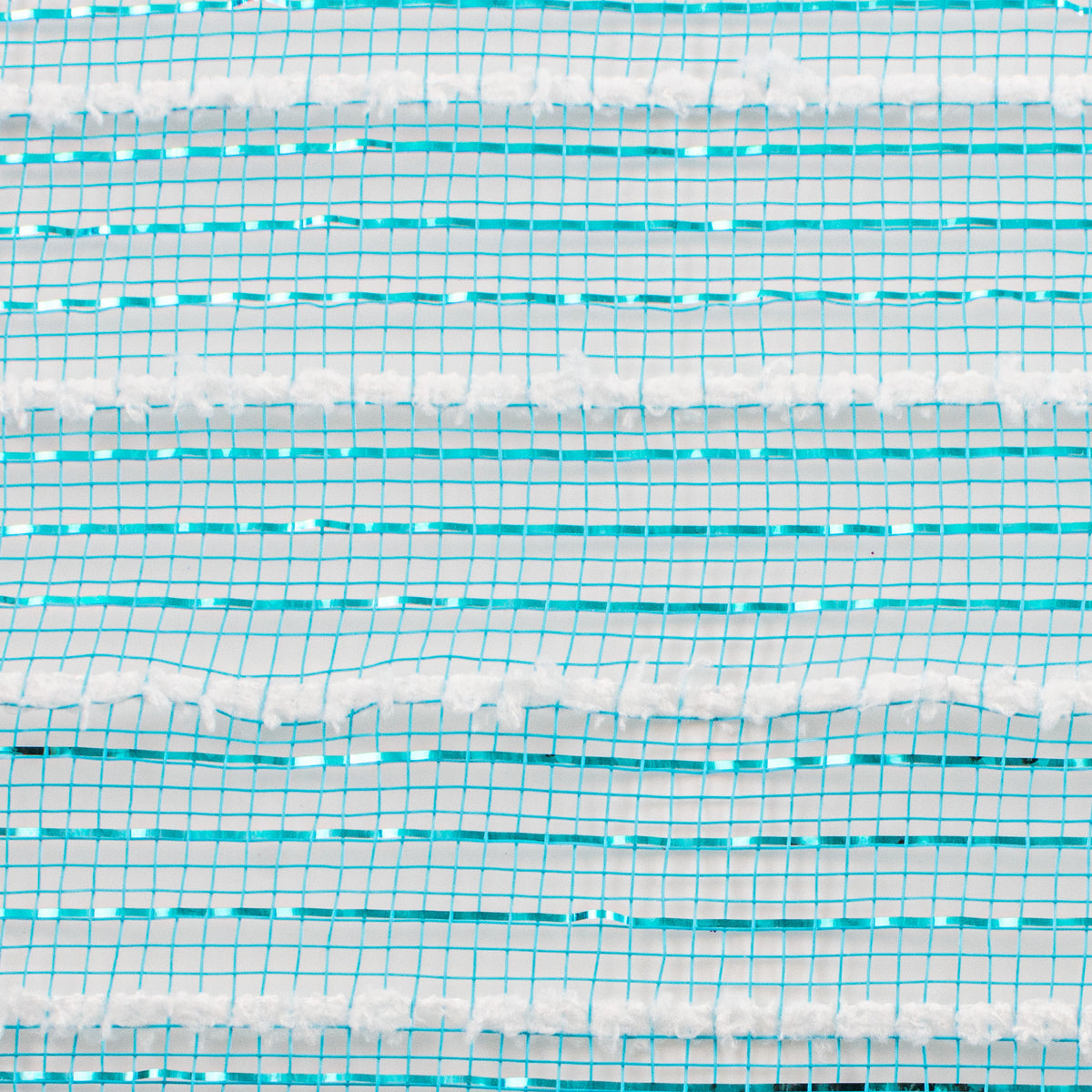 10" Snowdrift Deco Mesh: Turquoise Foil & White detail photo 3