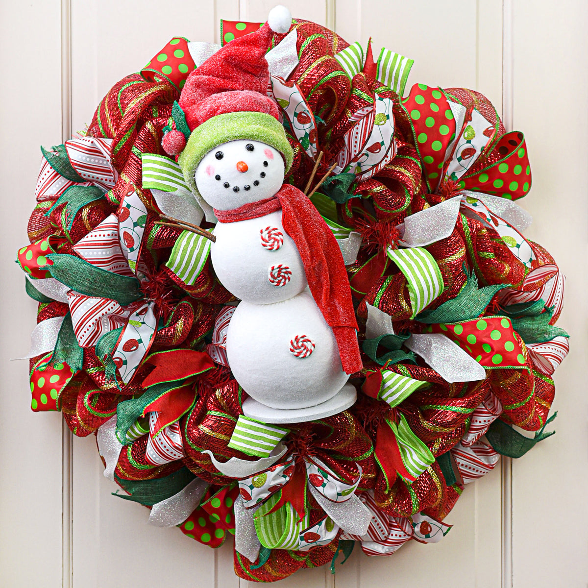 20" Snowman Decoration: Red & Green Lifestyle Photo