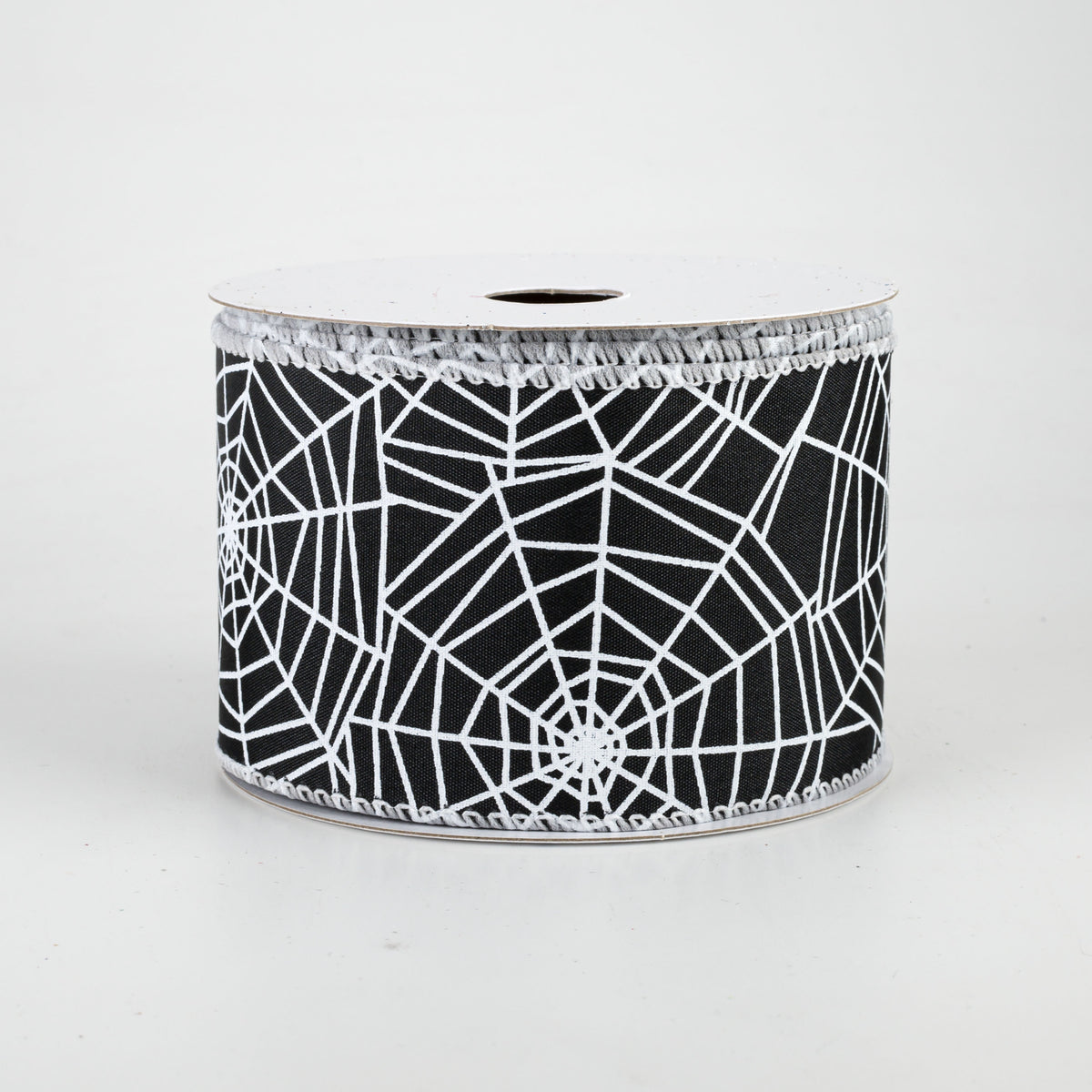 2.5" Spider Web Satin Ribbon: Black (10 Yards)