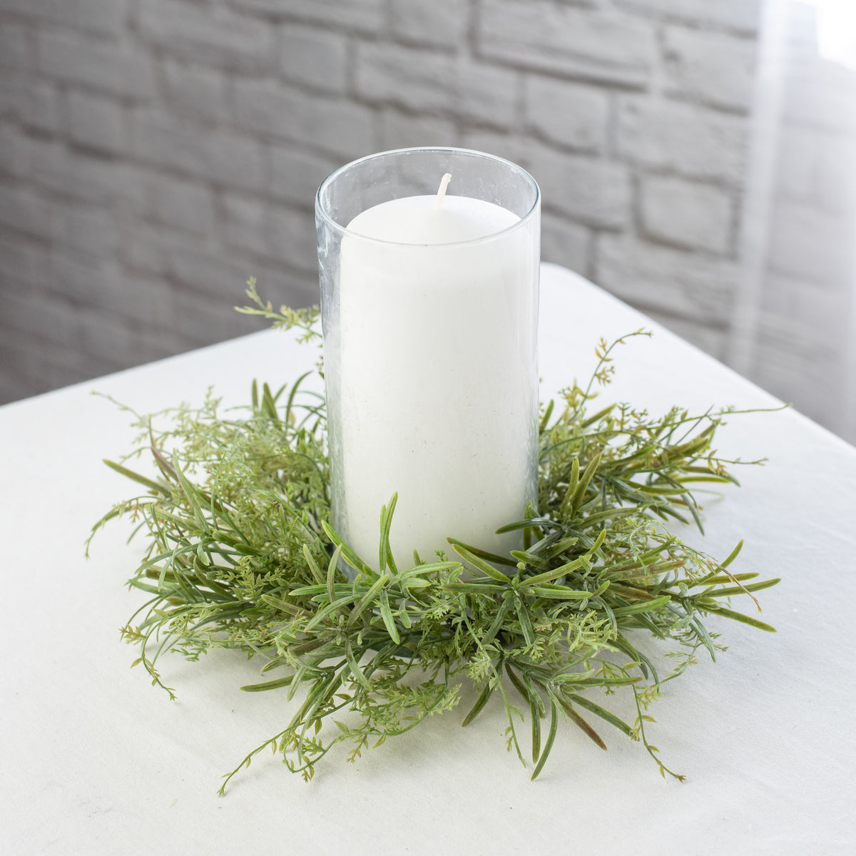 10" Spring Grass Mix Candle Ring Lifestyle Photo