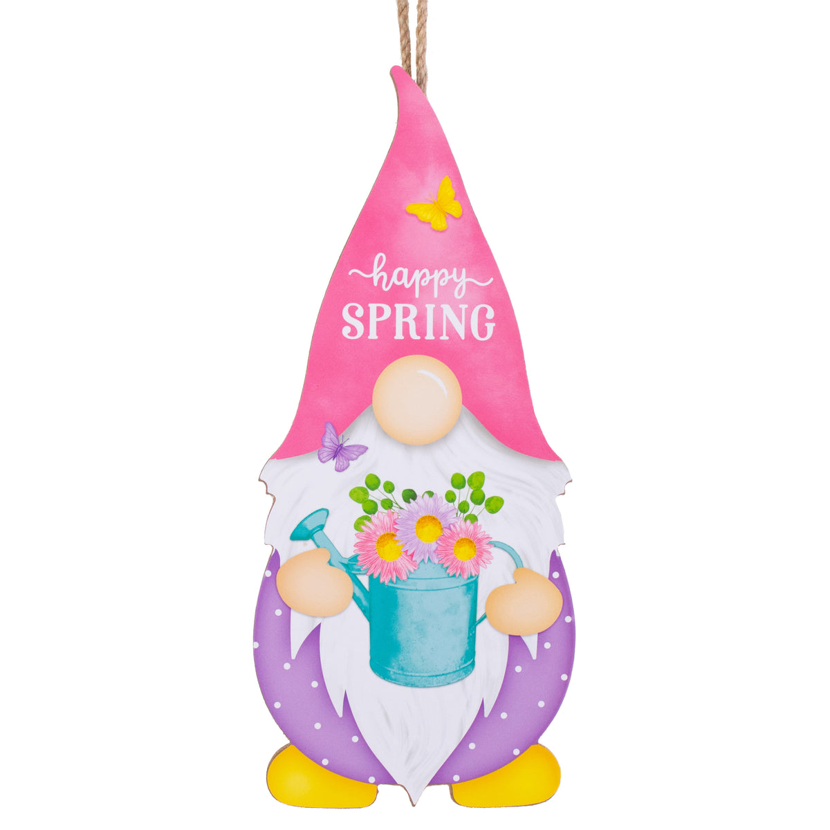 13" Spring Watering Can Gnome Shape Sign Item Number: AP7121