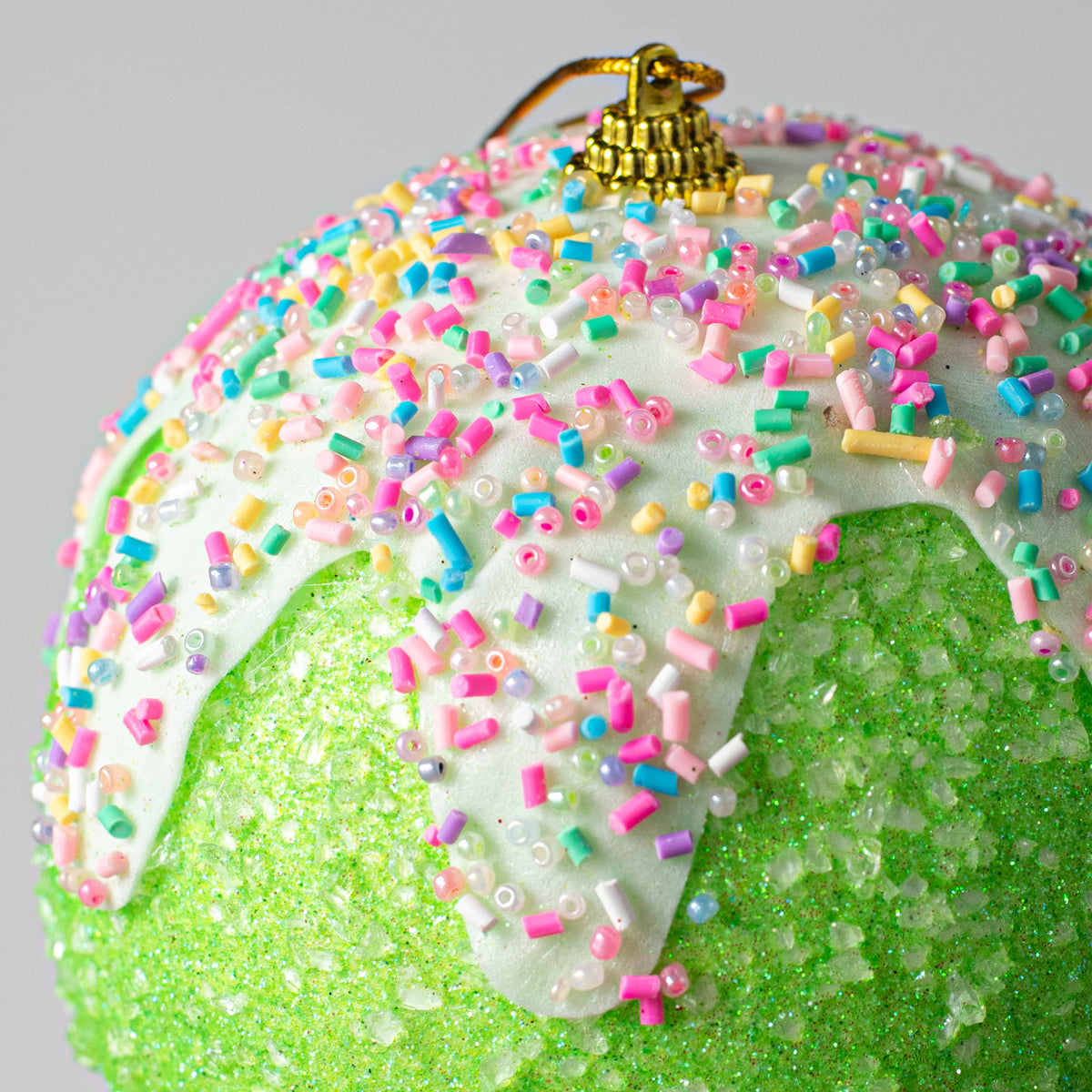 5" Sprinkles & Dipped Ball Ornament: Bright Green detail photo 3