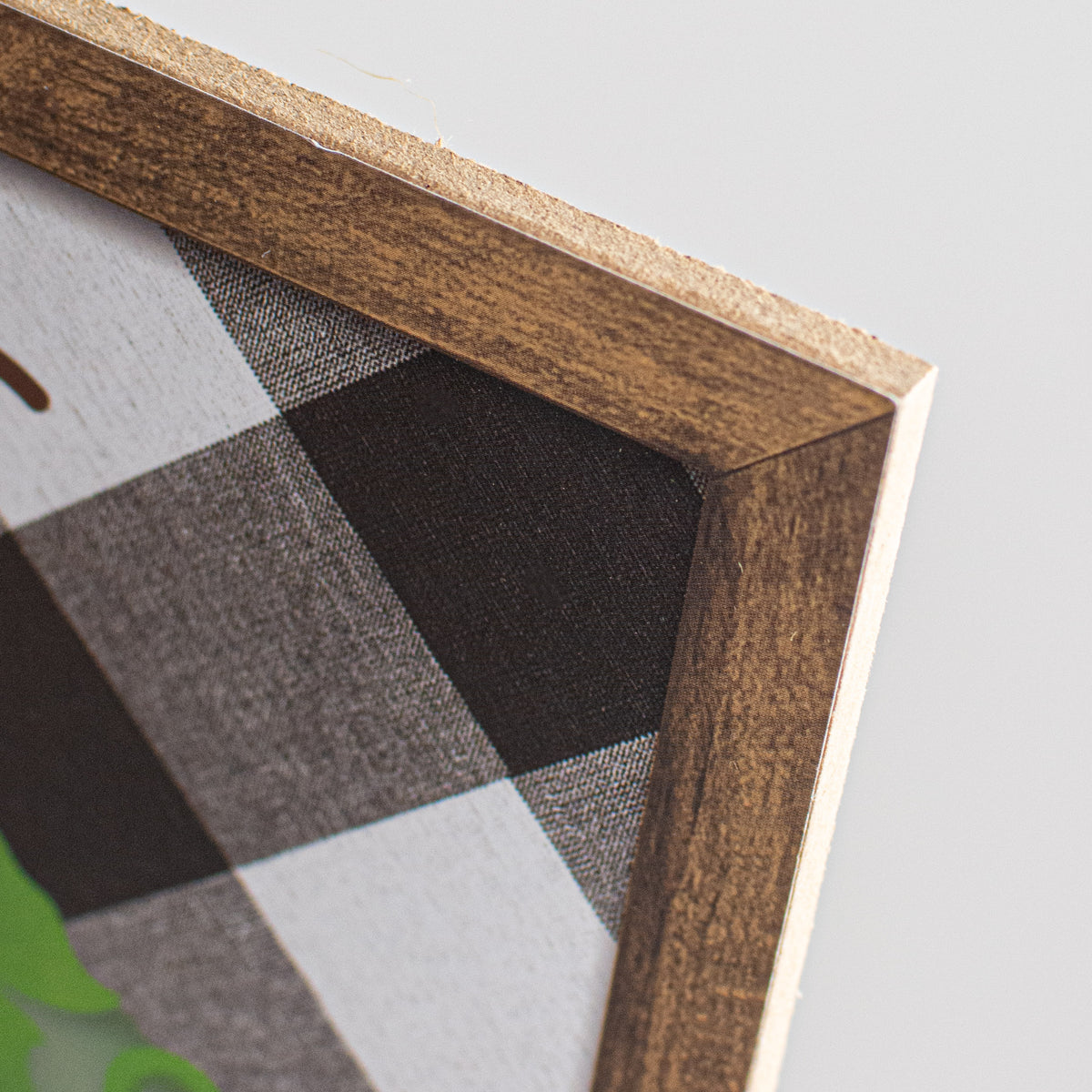 10" Square Short Pumpkin Check Sign: Black & Sage detail photo 3