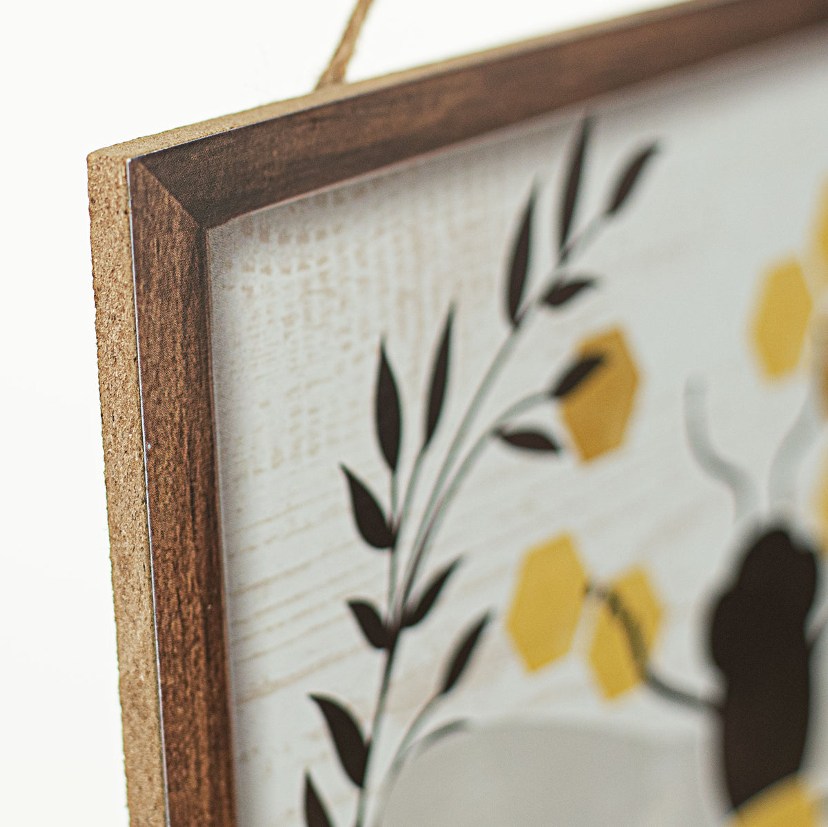 10" Square Wooden Sign: Bee Kind detail photo 3