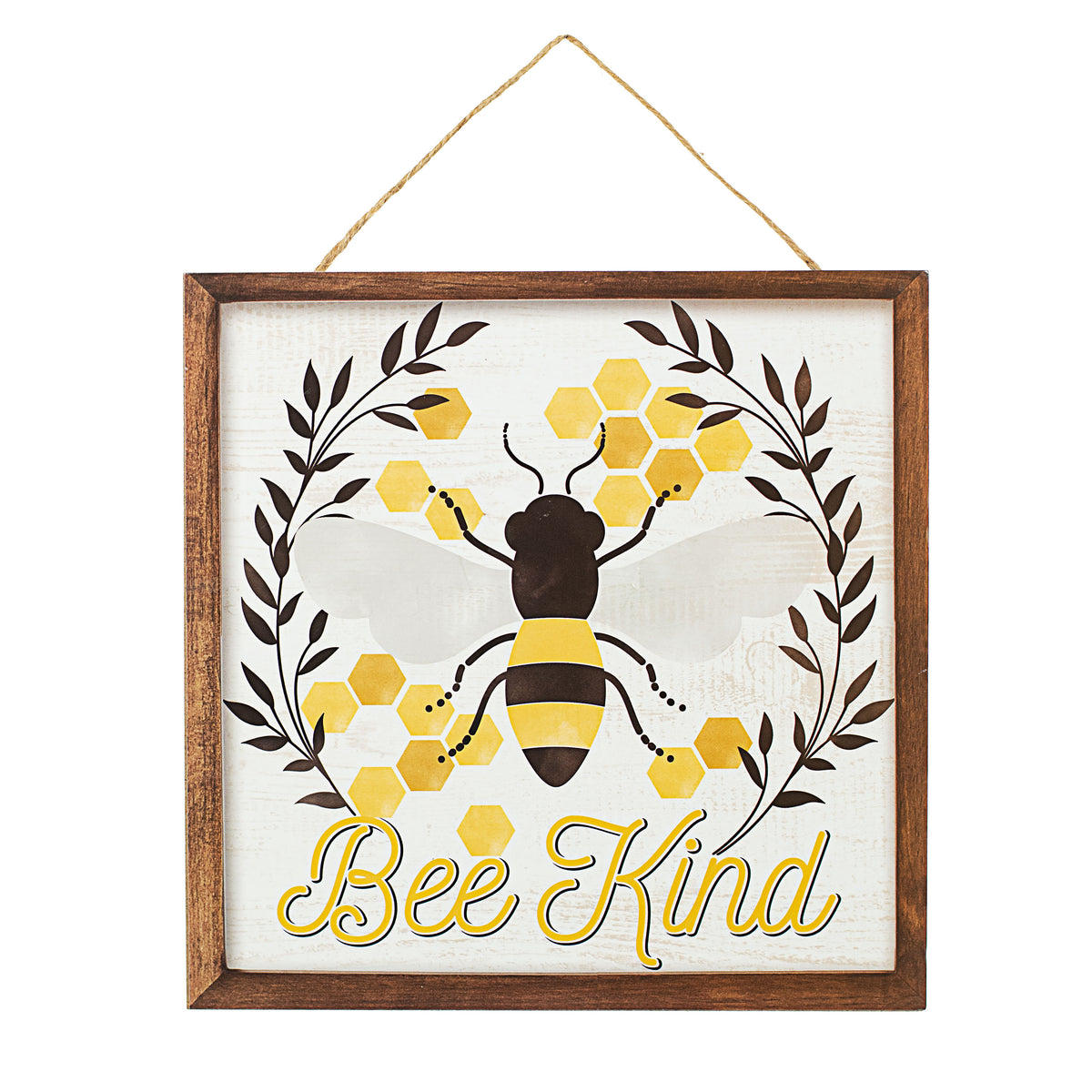 10" Square Wooden Sign: Bee Kind Item Number: AP8766