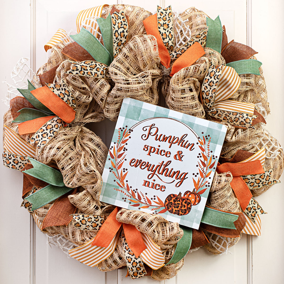 10" Square Wooden Sign: Pumpkin Spice Glitter Lifestyle Photo