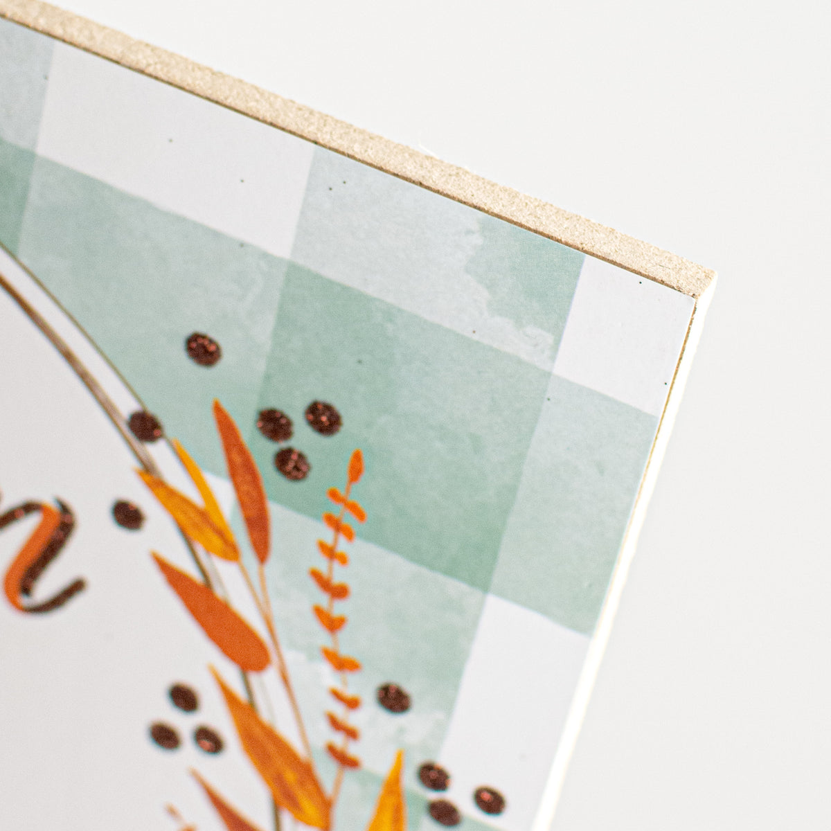 10" Square Wooden Sign: Pumpkin Spice Glitter detail photo 3