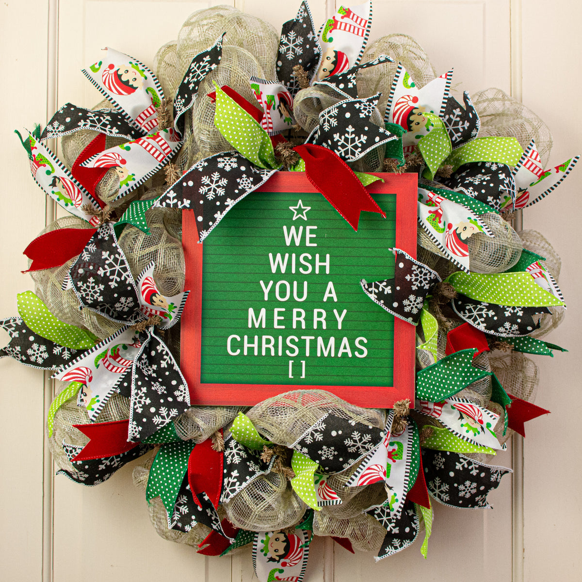 10" Square Wooden Sign: We Wish You A Merry Christmas Tree Lifestyle Photo