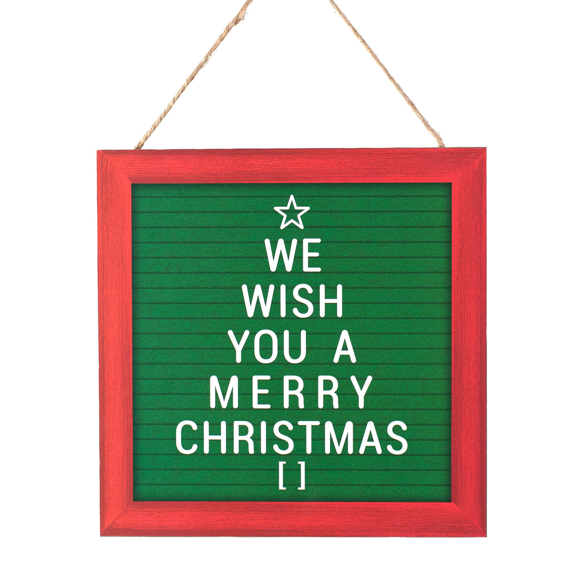 10" Square Wooden Sign: We Wish You A Merry Christmas Tree Item Number: AP7158