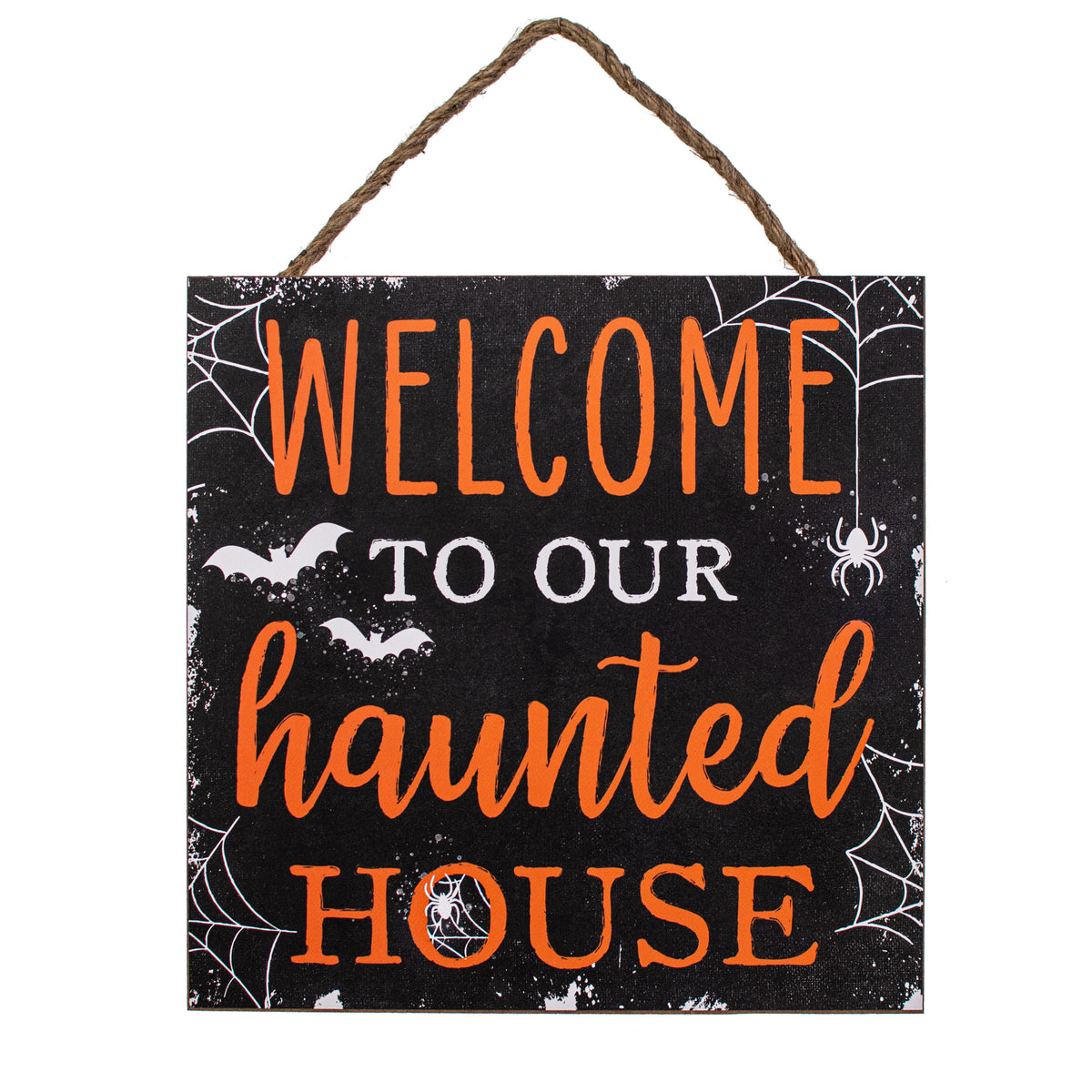 10" Square Wooden Sign: Welcome Haunted House Item Number: AP7004