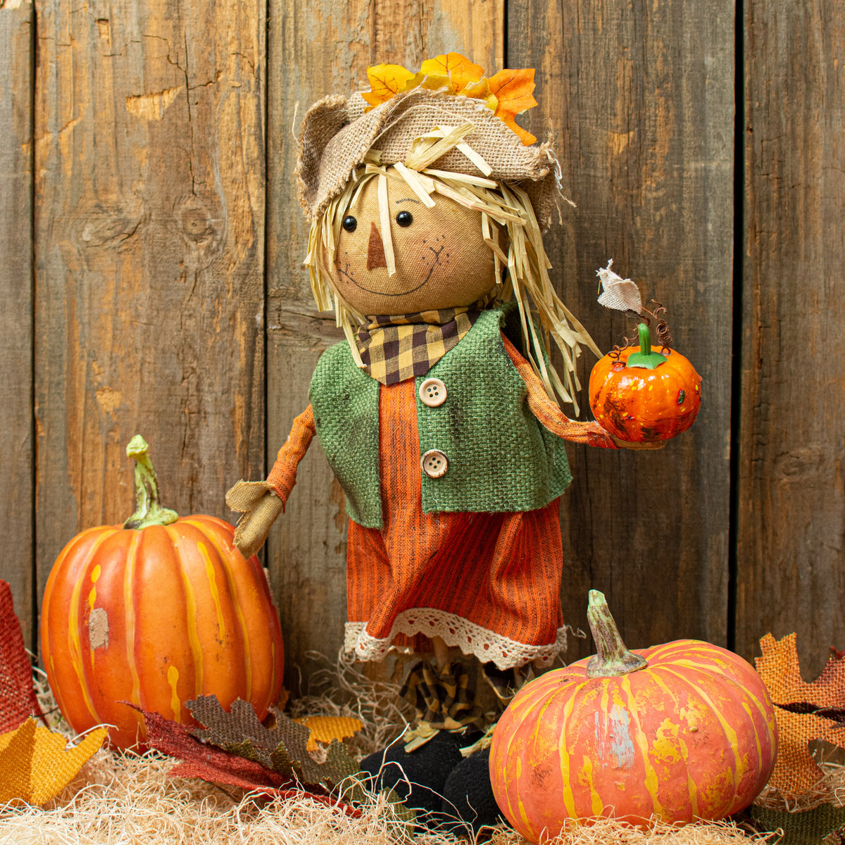 19" Standing Scarecrow Decoration: Girl Lifestyle Photo