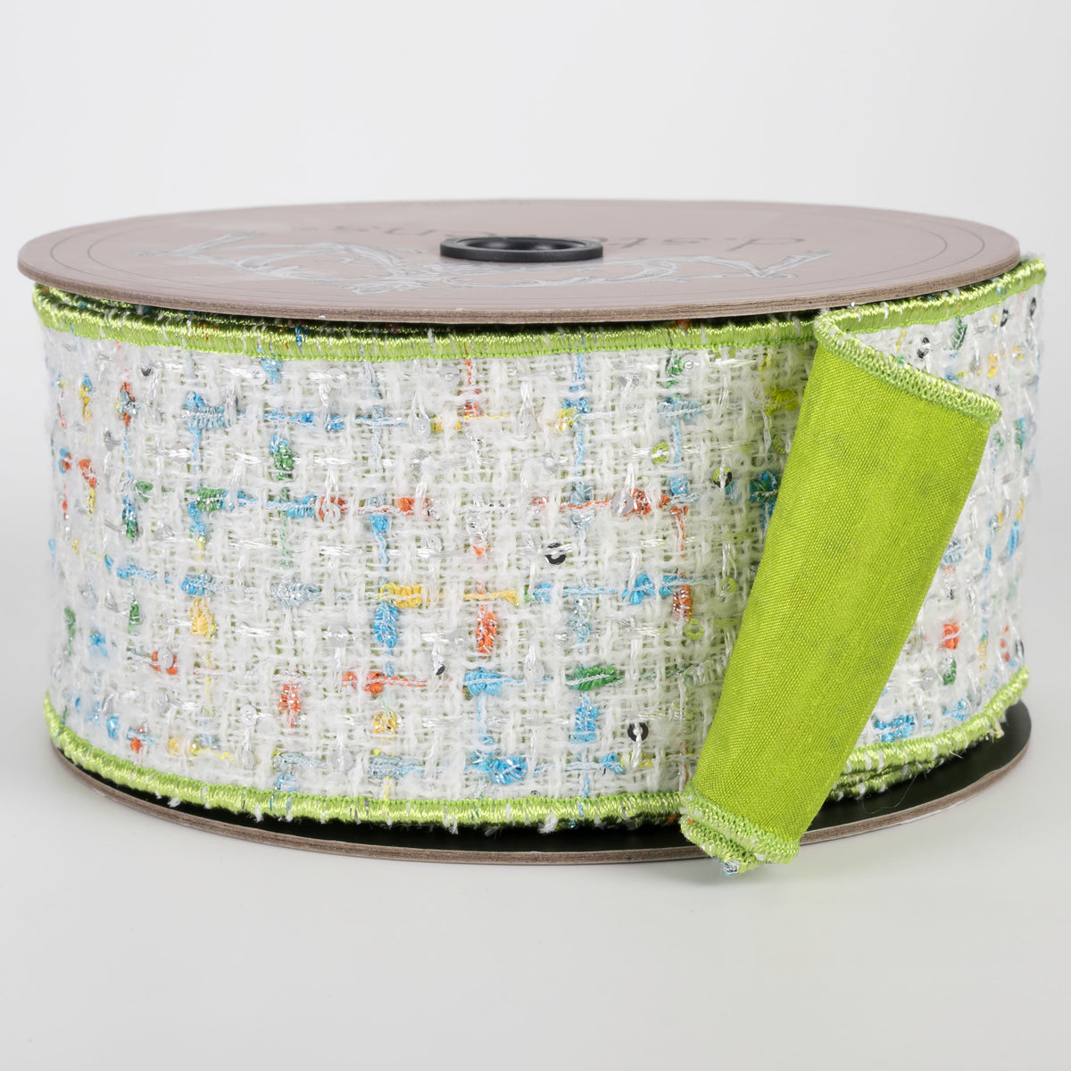 [D Stevens] 2.5" Boucle & Dupioni Ribbon: Lime (10 Yards) Item Number: 45-0291