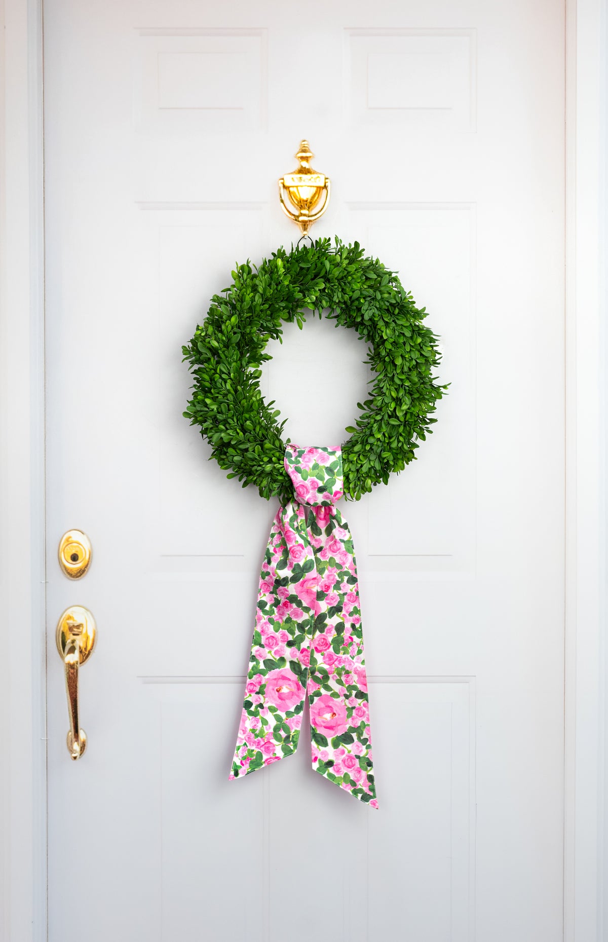 [D Stevens] 4" x 56" Linen Wreath Sash: Pink Rose Garden & Pink Check detail photo 4