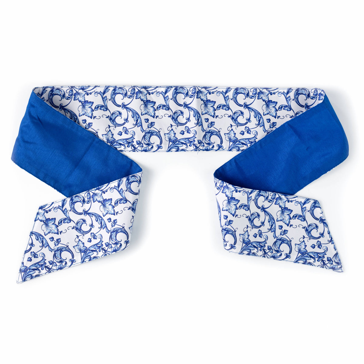 [D Stevens] 4" x 56" Poplin Wreath Sash: Blue & White Scroll Chinoiserie Item Number: 18-4805