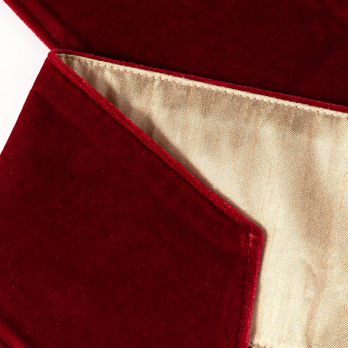 [D Stevens] 4" x 56" Velvet Gold Back Wreath Sash: Dark Red detail photo 3