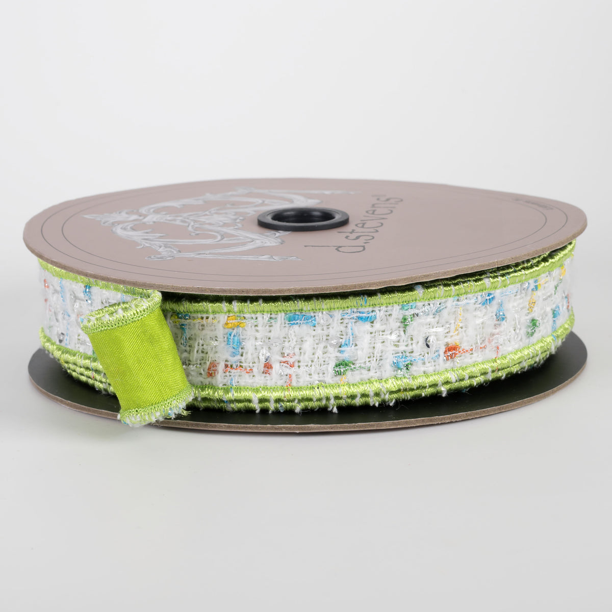 [D Stevens] 1" Boucle & Dupioni Ribbon: Lime (10 Yards) Item Number: 45-0290