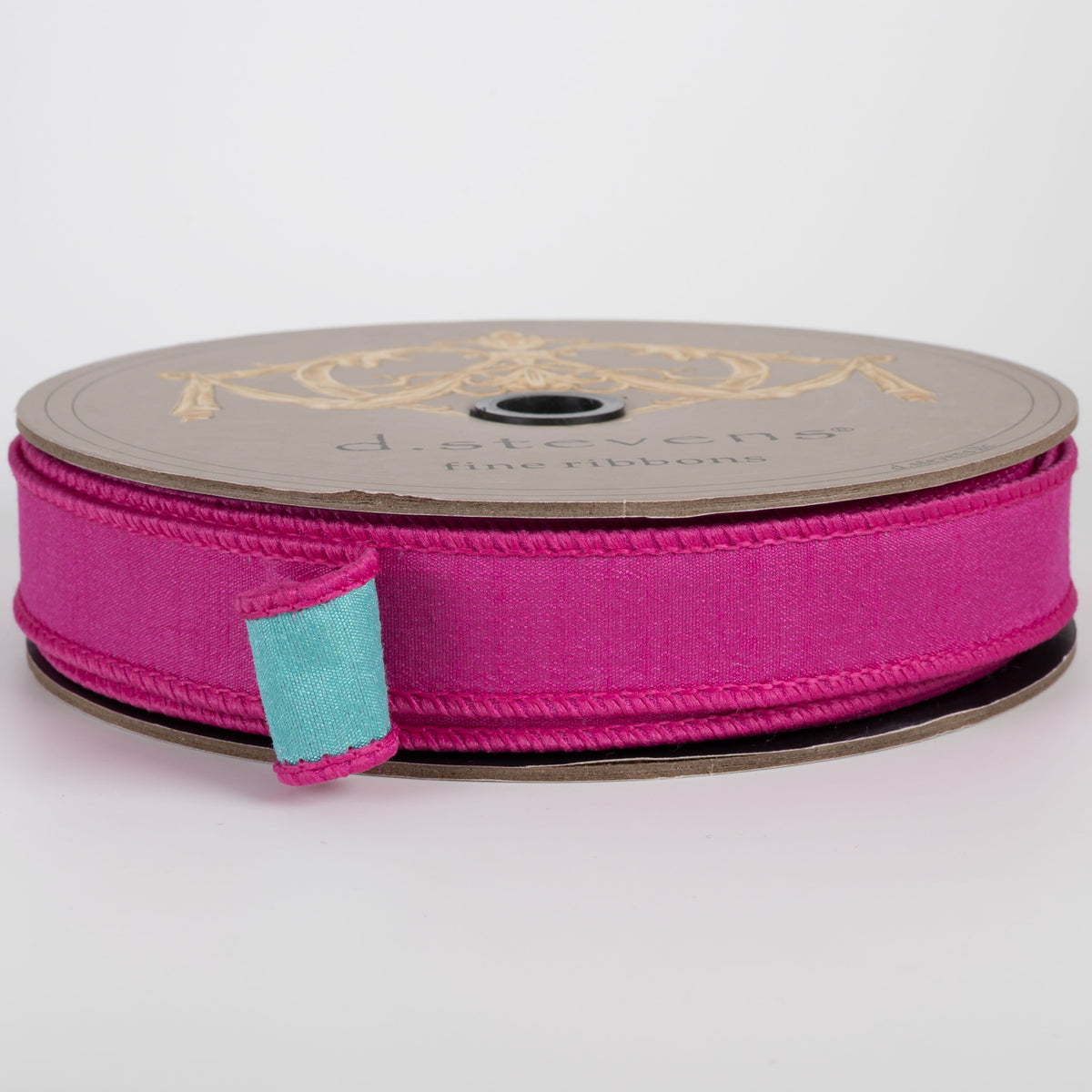 [D Stevens] 1" Double Sided Dupioni Ribbon: Blue & Hot Pink (25 Yards) Item Number: 05-1533