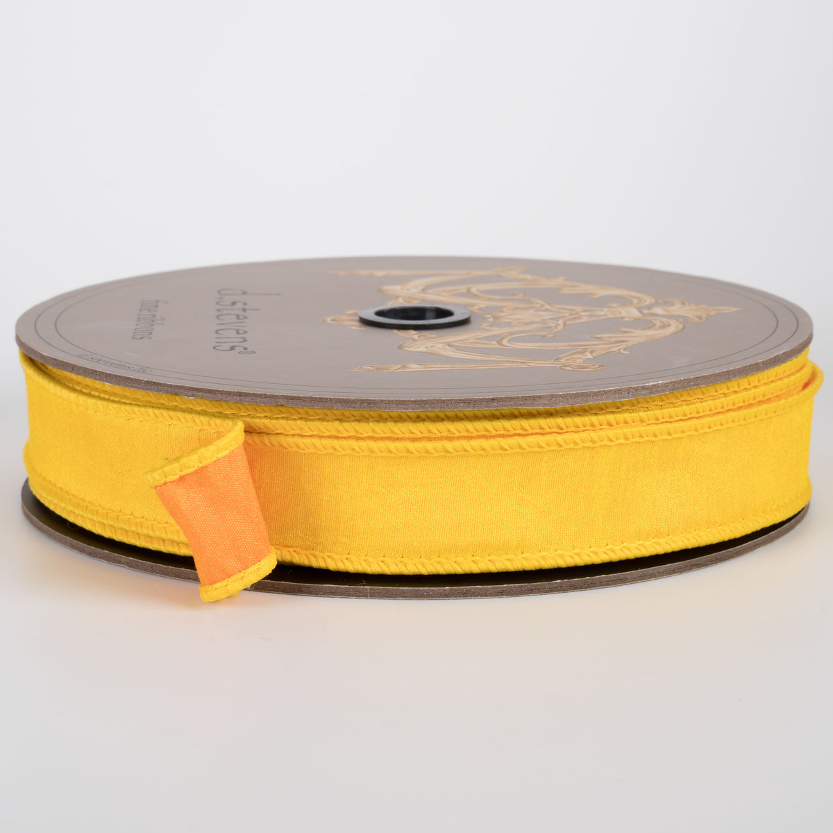 [D Stevens] 1" Double Sided Dupioni Ribbon: Yellow & Orange (25 Yards) Item Number: 05-1536