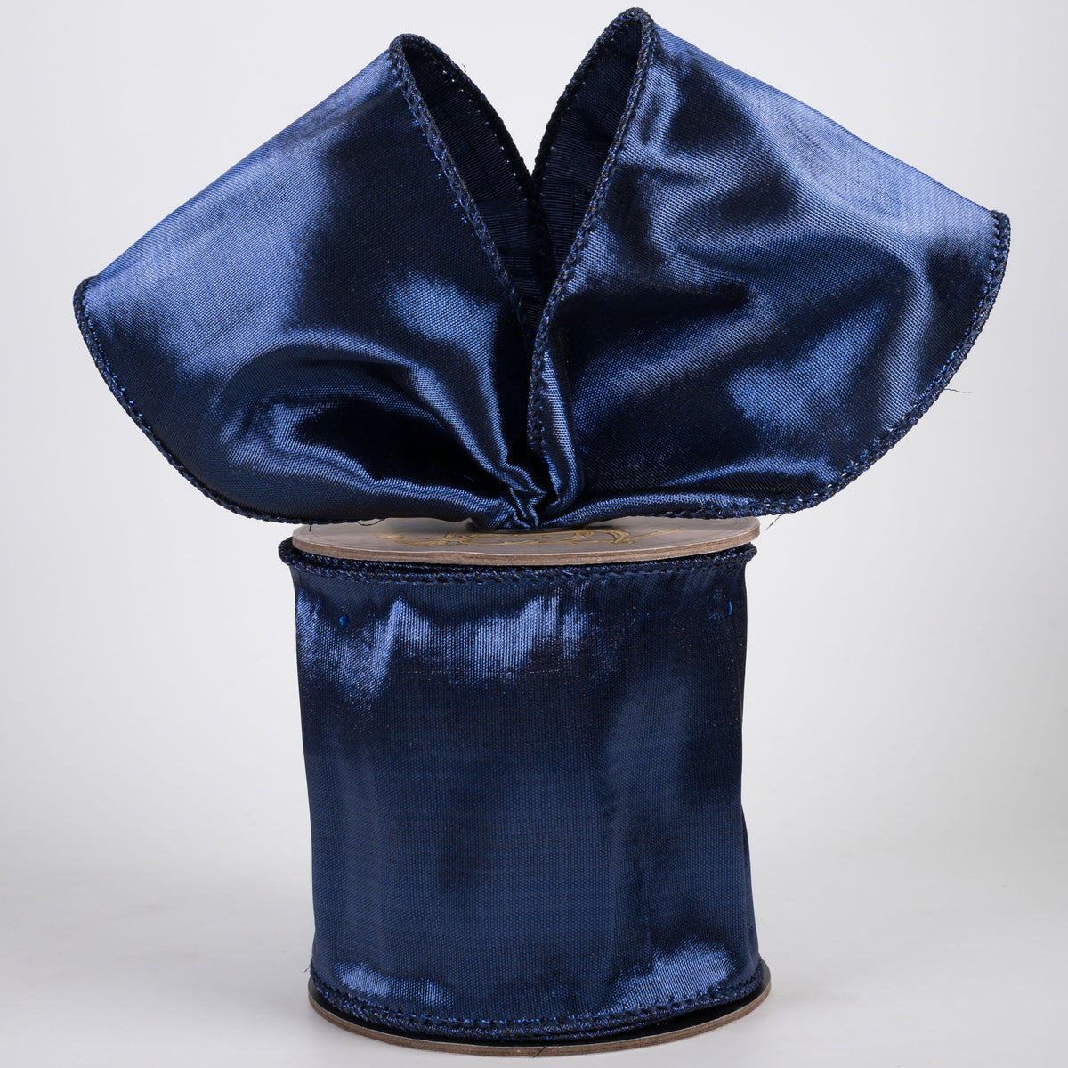 [D Stevens] 4" Metallic Dupioni Ribbon: Dark Blue (10 Yards) Lifestyle Photo