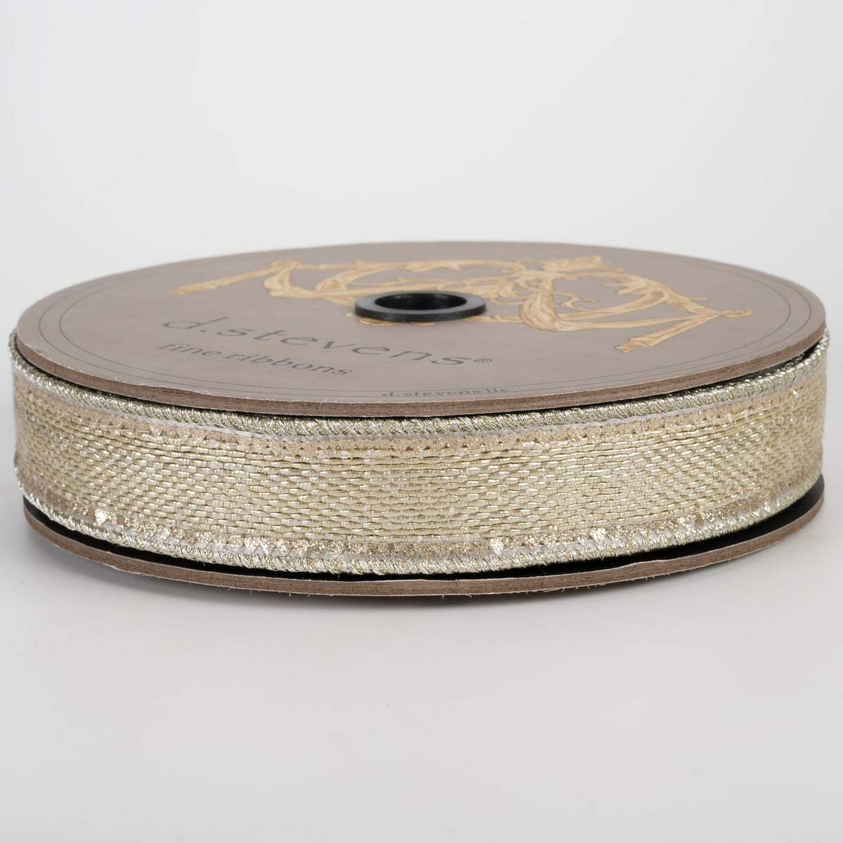 [D Stevens] 1" Wired Bullion Trim Ribbon: Platinum Gold (10 Yards) Item Number: 05-0188
