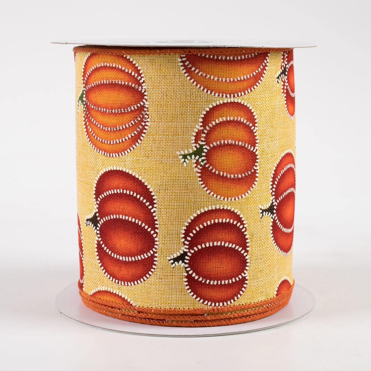 4" Stitch Pumpkin Ribbon: Mustard (10 Yards)