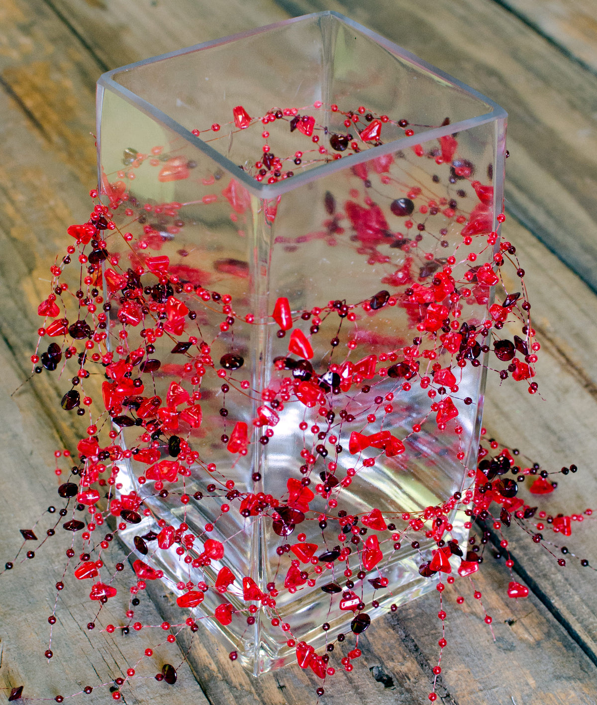 Stone Beaded Garland: Red (5') Lifestyle Photo