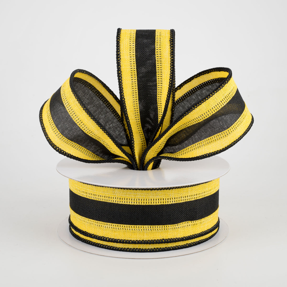 1.5" Stripe Ribbon: Sun Yellow & Black (10 Yards) Lifestyle Photo