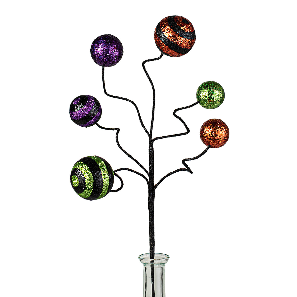 17" Stripe & Solid Glitter Ball Pick: Black, Copper, Lime, Purple Item Number: HH1247