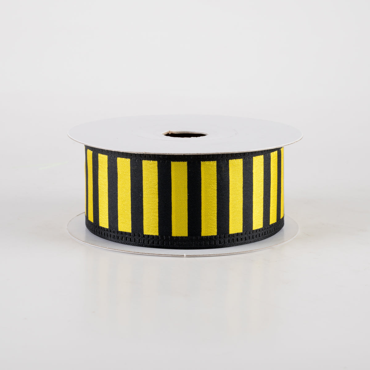 1.5" Stripes Black Edge Ribbon: Black & Yellow (10 Yards) Item Number: 46426-09-02