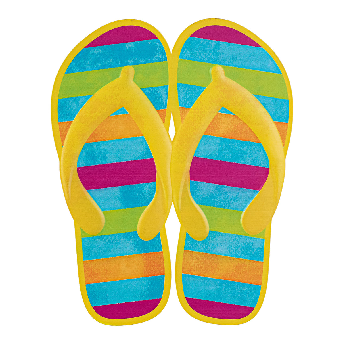 12" Summer Stripe Flip Flops Embossed Metal Sign Item Number: MD0966
