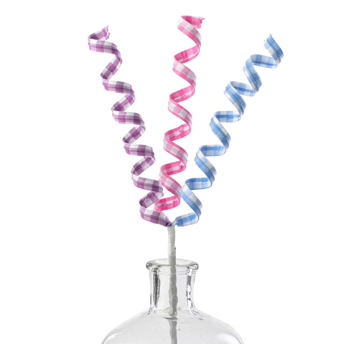 18" Swirled Check Ribbon Spray: Blue, Purple, Pink Item Number: MN0274
